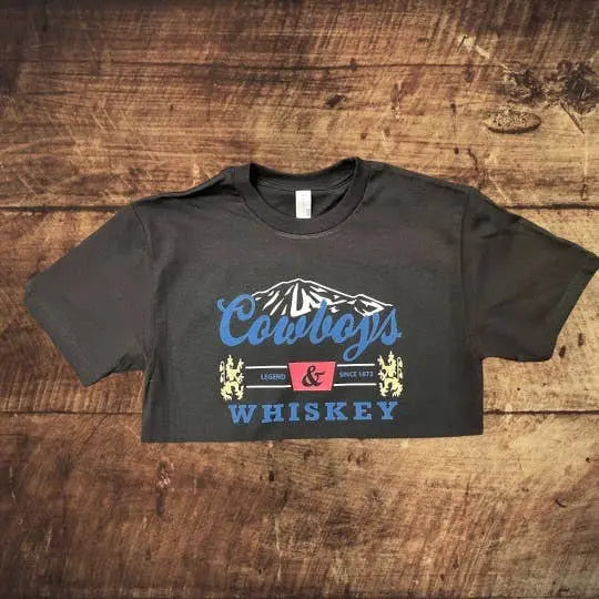 COWBOYS & WHISKEY GRAPHIC CROP Tee