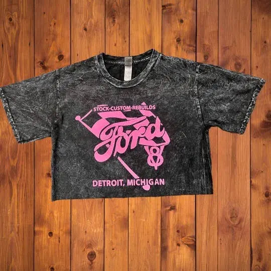 FORD PINK VINTAGE WASH GRAPHIC CROP TEE Uncommon Reign