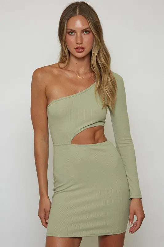 strapless open back dress Julissia Satin one Shoulder Dress – Lkly Designs main image 1