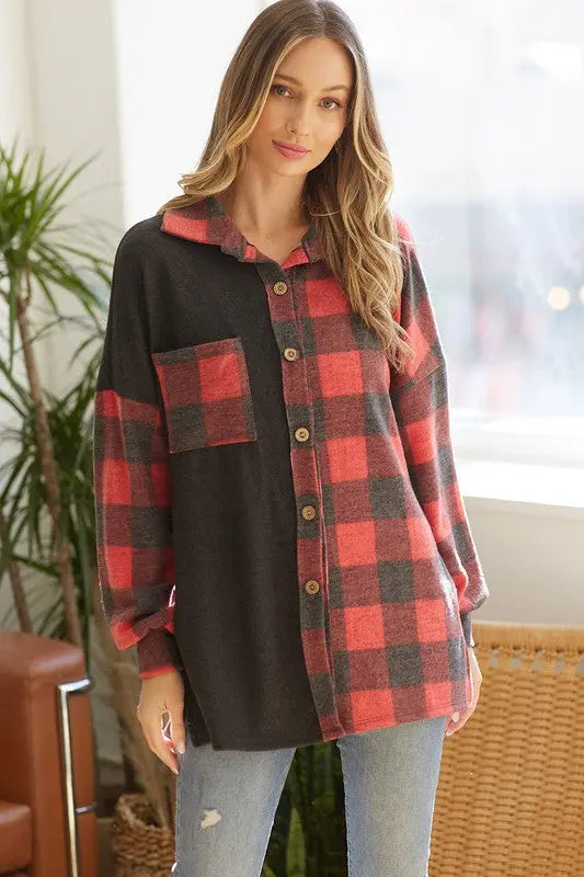 JINGLE BELL COLORBLOCK FLANNEL - UNCOMMON REIGN