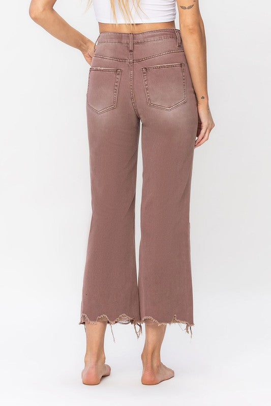 THE DARCY 90'S VINTAGE HIGH RISE CROP FLARE JEANS