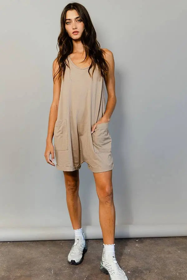 DAYS LIKE THIS TAUPE ROMPER