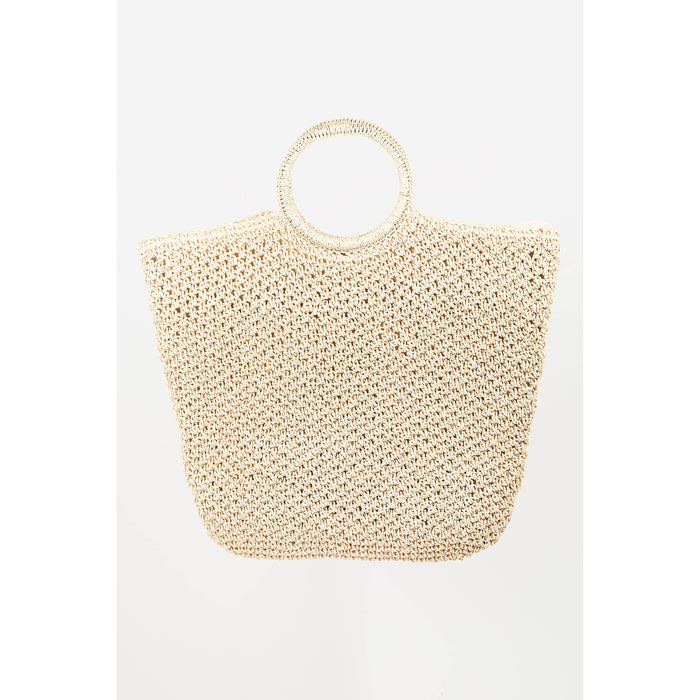 STRAW KNITTED TOTE 