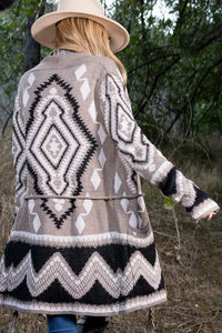 AZTEC PATTERN KNITTED CARDIGAN Uncommon Reign