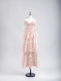 BLISSFULLY BLUSH FLORAL TIE-STRAP BUSTIER MAXI DRESS Uncommon Reign