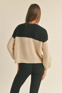 COLOR BLOCK LONG SLEEVE SWEATER Uncommon Reign
