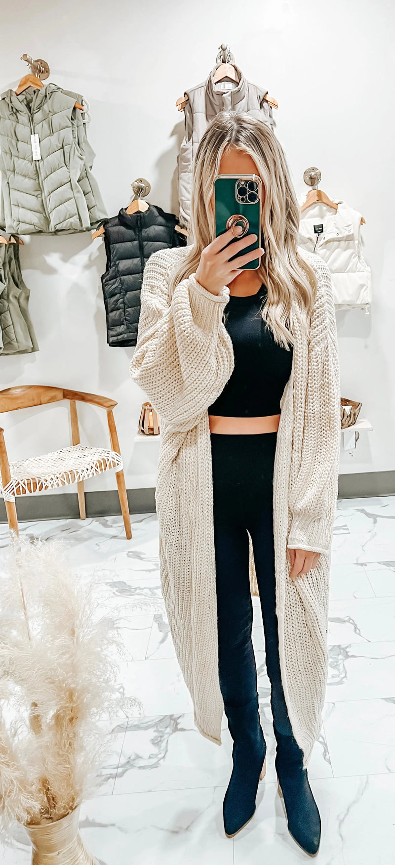 COZY BY THE FIRE LONG SLEEVE CARDIGAN-BEIGE Uncommon Reign