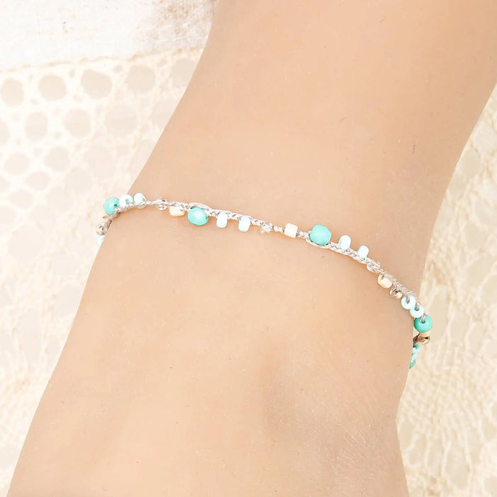 Dainty Beaded Braid Anklet Fame Accessories