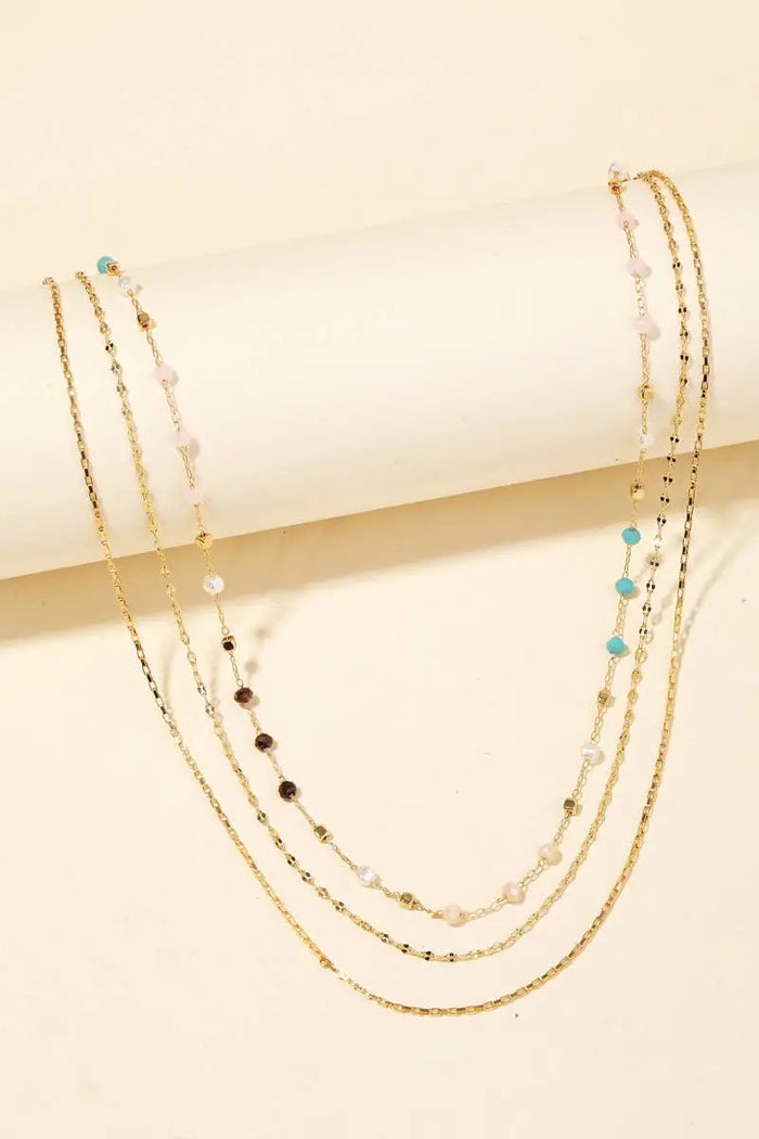 Dainty Beaded Layered Chain Necklace Anarchy Street