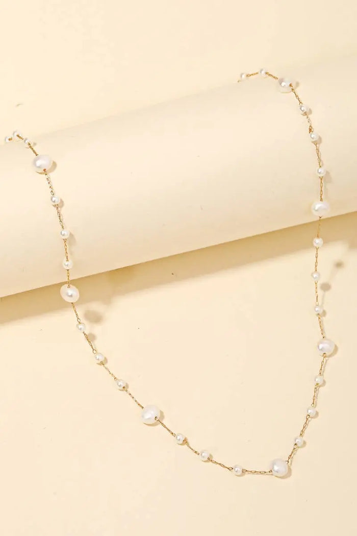Dainty Chain Pearl Station Necklace Anarchy Street