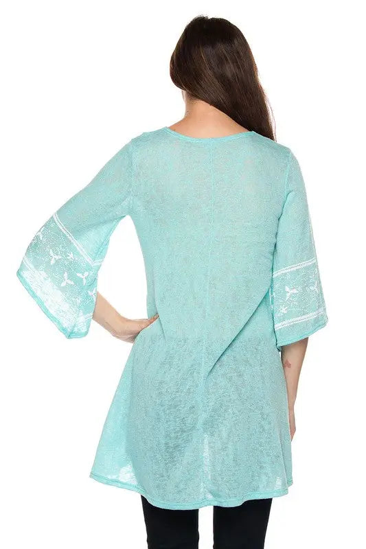 EMBROIDERED MINT TUNIC Uncommon Reign