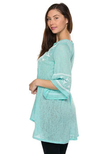 EMBROIDERED MINT TUNIC Uncommon Reign