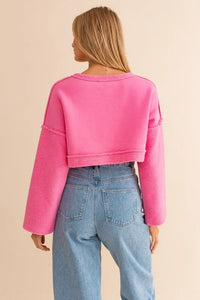 FLEECE TERRY CROPPED PULLOVER Uncommon Reign