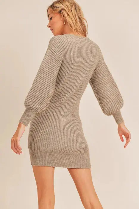 FOREVER & EVER LONG SLEEVE KNIT MINI SWEATER DRESS Uncommon Reign