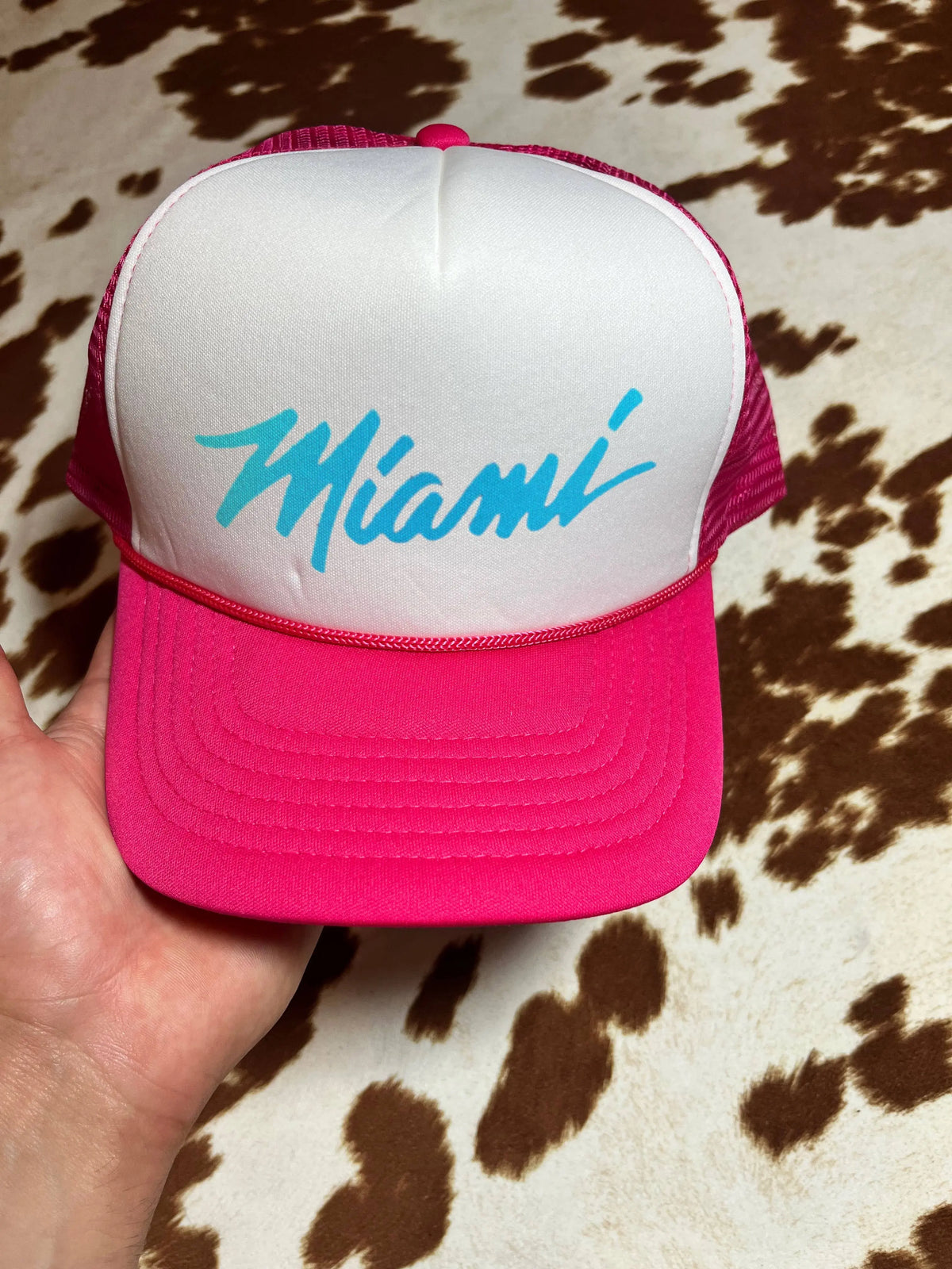 Pink Miami Trucker Hat aliso949clothing
