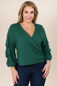 READY OR NOT WRAP KNIT TOP - CURVES Uncommon Reign