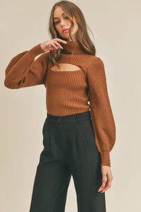 RIBBED KNIT TURTLENECK SWEATER Uncommon Reign