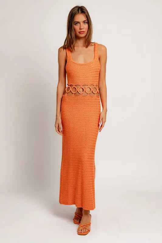 Stylish Sleeveless Crochet Midi Dress Stylish Sleeveless Crochet Midi Dress