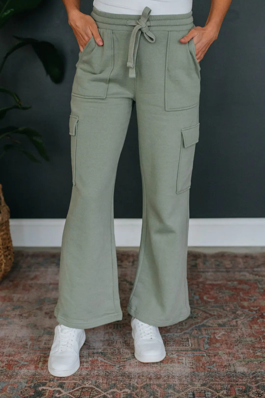 STAY COZY CARGO LOUNGE PANTS - SAGE Uncommon Reign