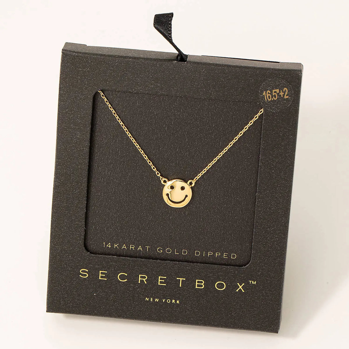 Secret Box Smiley Face Charm Necklace Fame Accessories