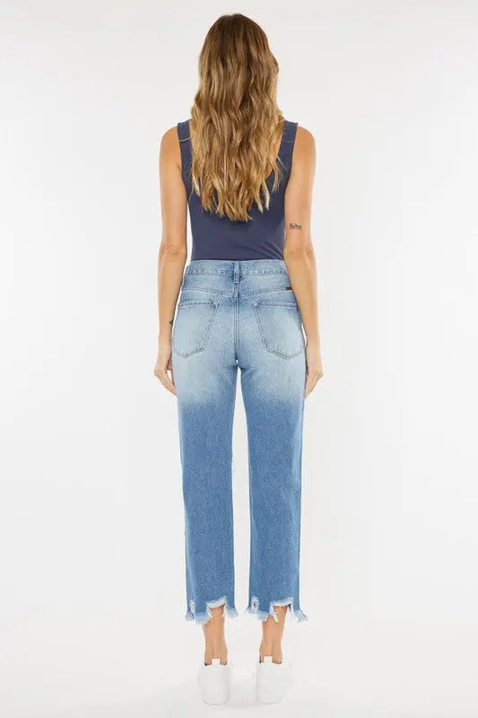 THE ALI HIGH RISE DISTRESSED MOM JEANS Uncommon Reign
