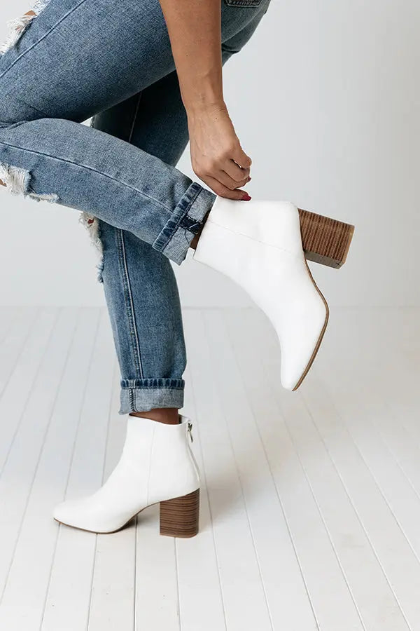 THE MEL ANKLE BOOTIE-WHITE - UNCOMMON REIGN
