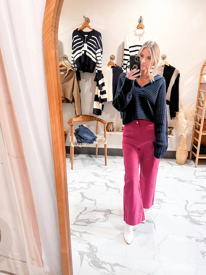 THE VALENTINA WIDE LEG PANTS-HOT PINK Uncommon Reign