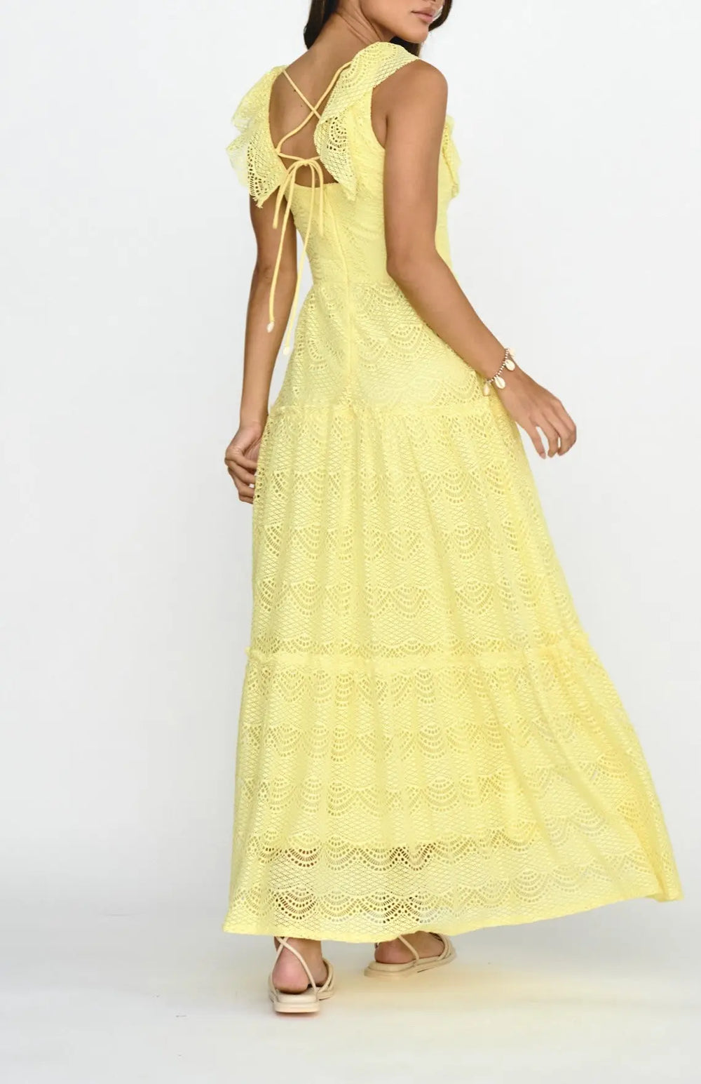RUFFLE MAXI DRESS-LEMON - UNCOMMON REIGN