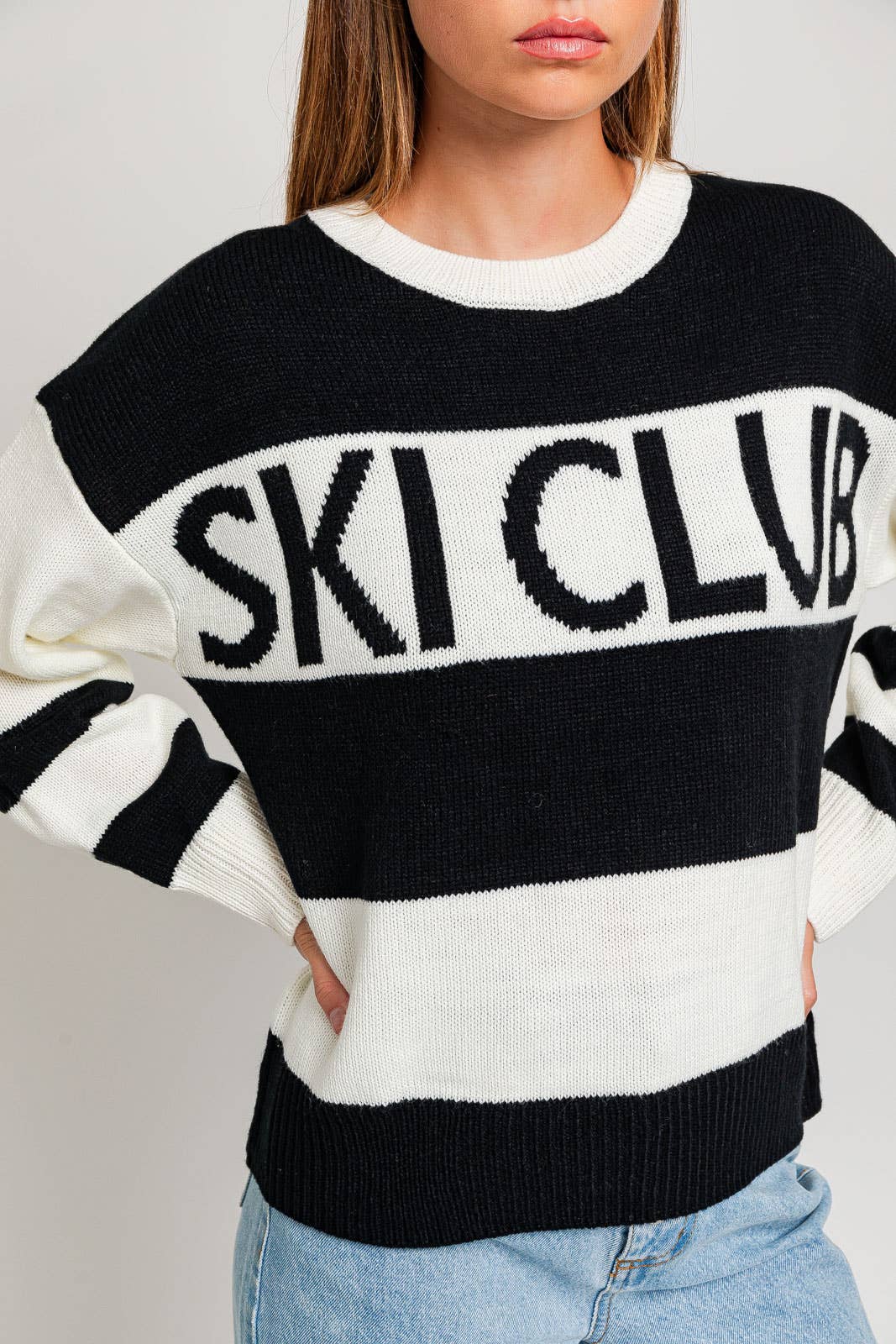 LONG SLEEVE ROUND NECK SKI CLUB SWEATER - UNCOMMON REIGN
