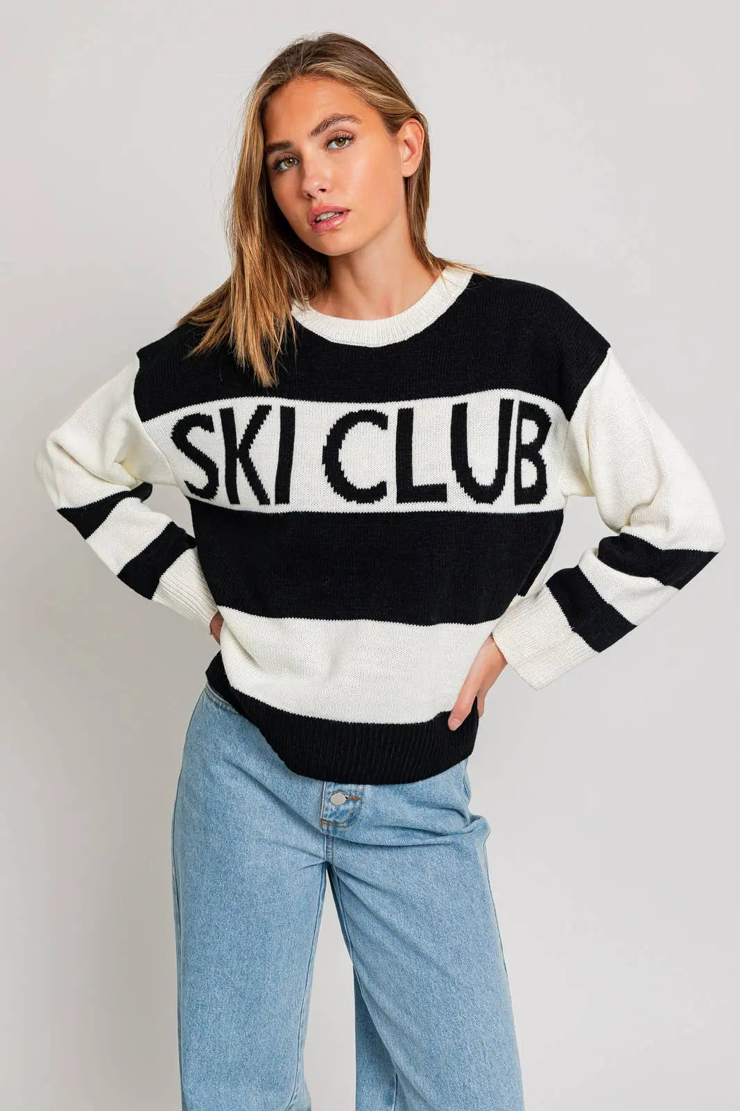 LONG SLEEVE ROUND NECK SKI CLUB SWEATER - UNCOMMON REIGN