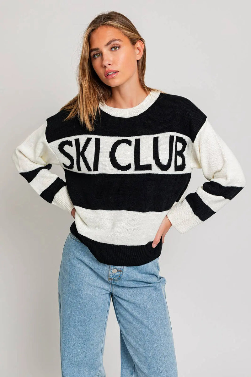 LONG SLEEVE ROUND NECK SKI CLUB SWEATER - UNCOMMON REIGN