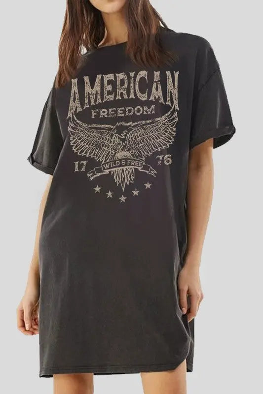 AMERICAN FREEDOM GRAPHIC T-SHIRT DRESS Uncommon Reign