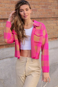 BE COOL CHECKERED CROP SHACKET Uncommon Reign