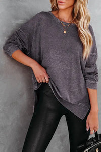 GREY WAFFLE KNIT TOP Uncommon Reign