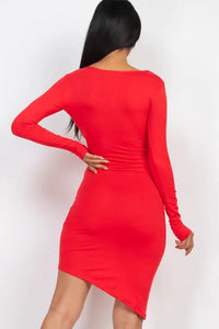 I KNEW YOU WERE TROUBLE LONG SLEEVE MINI DRESS - RED Uncommon Reign