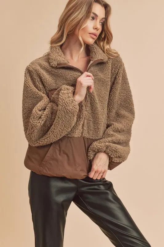 JUST WHAT YOU NEED FAUX FUR PULLOVER -BROWN Uncommon Reign