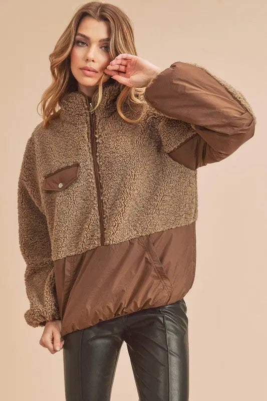JUST WHAT YOU NEED FAUX FUR PULLOVER -BROWN Uncommon Reign