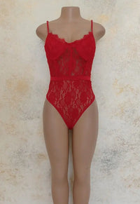 LEAVE YOU SPEECHLESS LACE BODYSUIT - RED Uncommon Reign