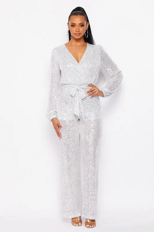 NOW OR NEVER SEQUIN LONG SLEEVE JUMPSUIT Uncommon Reign