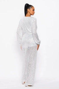 NOW OR NEVER SEQUIN LONG SLEEVE JUMPSUIT Uncommon Reign