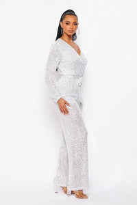 NOW OR NEVER SEQUIN LONG SLEEVE JUMPSUIT Uncommon Reign