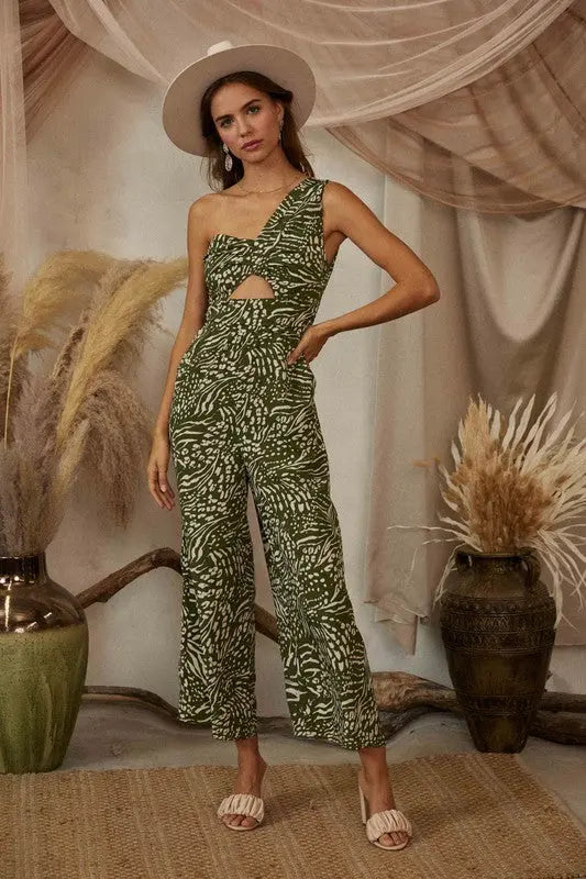 RUNAWAY WITH ME ONE SHOULDER JUMPSUIT Uncommon Reign