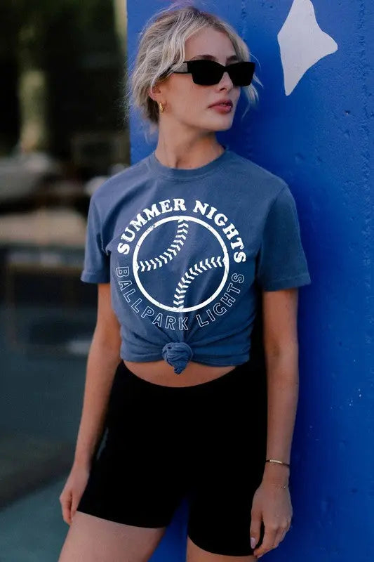 SUMMER NIGHTS GRAPHIC TEE - BLUE Uncommon Reign