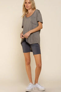 TAKING OVER SCOOP NECK TEE - CHARCOAL Uncommon Reign