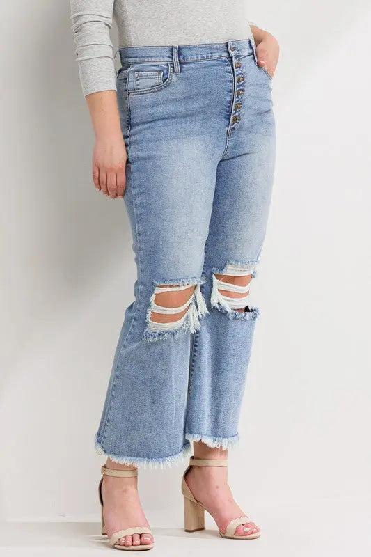 THE EAST HIGH RISE FLARE PLUS SIZE JEANS Uncommon Reign
