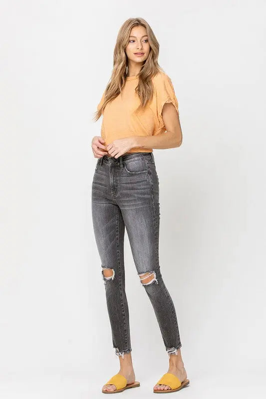 THE KENZIE HIGH RISE DISTRESSED JEANS Uncommon Reign