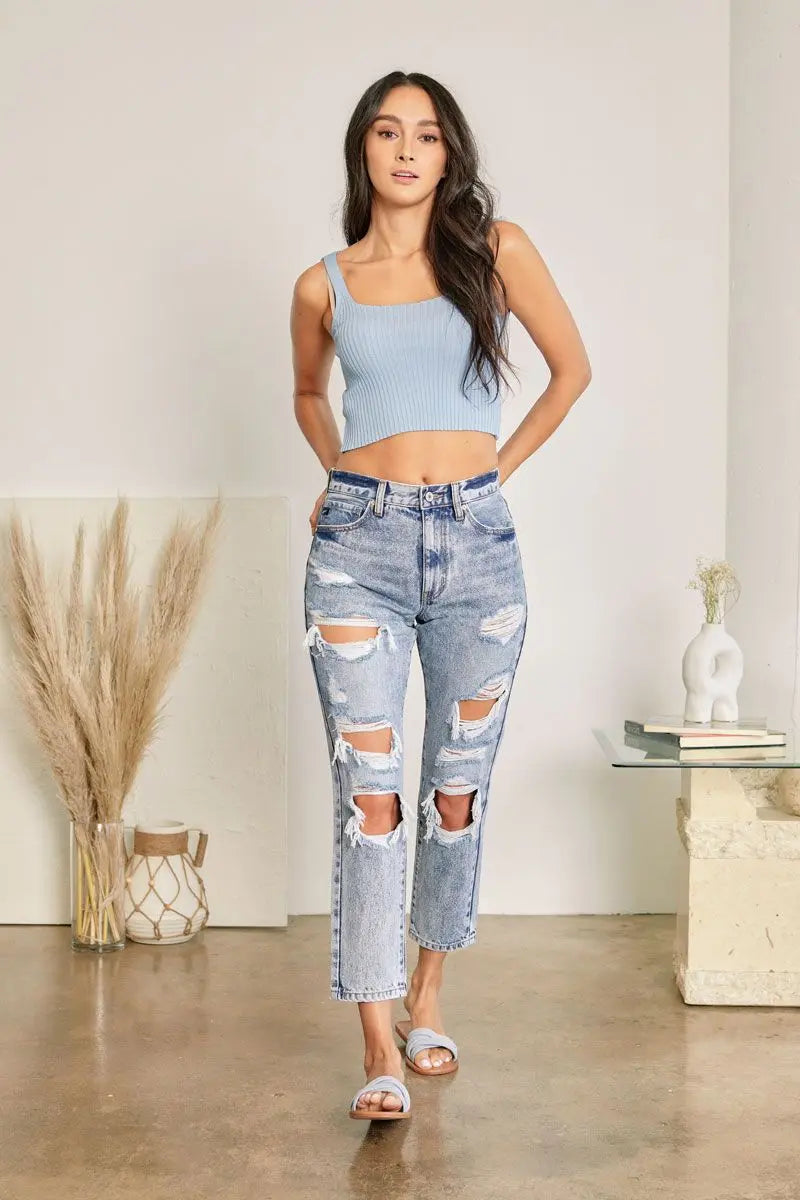 THE REESE ULTRA HIGH RISE MOM JEANS Uncommon Reign